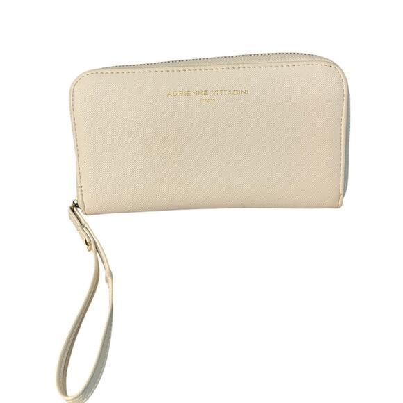 Adrienne Vittadini Studio Women’s Phone Charging Wristlet Color White/Creme - Picture 1 of 10